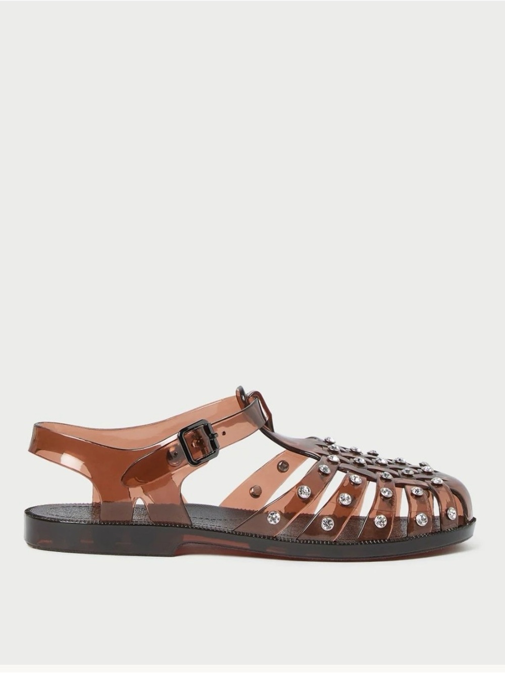 Loeffler Randall Brown Studded Jelly Fisherman Sandals - Picture 3 of 3